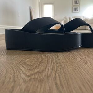 Princess Polly Black Platform Slides